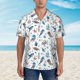 thumbnail image 2 of Fotbe Undersea Animals Camisa Hawaiana para Hombre Unisex – Camisa Casual de Verano con Botones de Manga Corta de Algodón y Lino,Large, 2 of 7