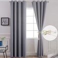 thumbnail image 2 of Cortinas opacas Yakamok con aislamiento térmico, color gris, 132 x 213 cm, 2 of 8