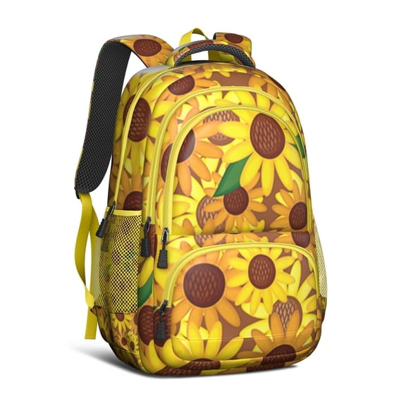 Sunflower Backpack for School,Cute School Bag,Schoolbag with Adjustable Shoulder Straps & Padded Back,16.9 Inch