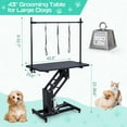 thumbnail image 4 of 43.6" Pet Grooming Table for Large Dogs, Heavy Duty Height Adjustable Dog Grooming Table With Overhead Arm & Noose Height Range 22''-39'', Maximum Capacity Up to 350 Lbs, Black, 4 of 7