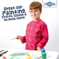thumbnail image 2 of Abstract Kids Art Smock Apron - Red Crayon Long Sleeve Waterproof Bib for Painting, Feeding and More - 2 Pockets - Microfiber with Vinyl Lining - Extra Small, 2 of 7