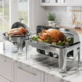 thumbnail image 2 of Chafing Dish Buffet Set, 9QT Stainless Steel Roll Top Buffet Server, 2 of 9