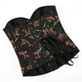 thumbnail image 4 of LEKDFST Black Womens Overbust Corset Top Black Floral Embroidered Sexy Waist Waist Beauty Court Top Renaissance Corset Lingerie Bodyshaper L, 4 of 6