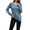 Blue, variant on Women’s Fall Winter Long Sleeve V Neck Ribbed Knit Brushed Fabric Slim Fit Solid Color Trendy Casual Tee Tops S-2XL