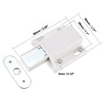 thumbnail image 2 of 5-8mm Glass Door Magnetic Touch Catch Latch Plastic White with Clamp 4 Set, 2 of 4