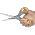 thumbnail image 3 of Westcott 13529 8" Straight Titanium Bonded Scissors with Soft Handle, Grey/Yellow, 3 of 7