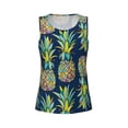 thumbnail image 3 of Picia Colorful Pineapples Pattern Women's Workout Tank Top,Breathable Activewear,Slim Fit Athletic Top,Versatile Workout Moisture-wicking top-Large, 3 of 9