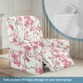 thumbnail image 4 of Renewold Plum Blossom Pink Stretch Recliner Chair Cover Washable Couch Cover Recliner 4 Pieces Polyester Spandex Reclining Slipcover Furniture Protector for Reclining Sofa, 4 of 8