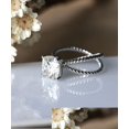 thumbnail image 6 of HeartsAndYou 1ct Cushion Cut Moissanite Engagement Ring for Women 18k White Gold Over Silver Rope Split Shank, 6 of 8