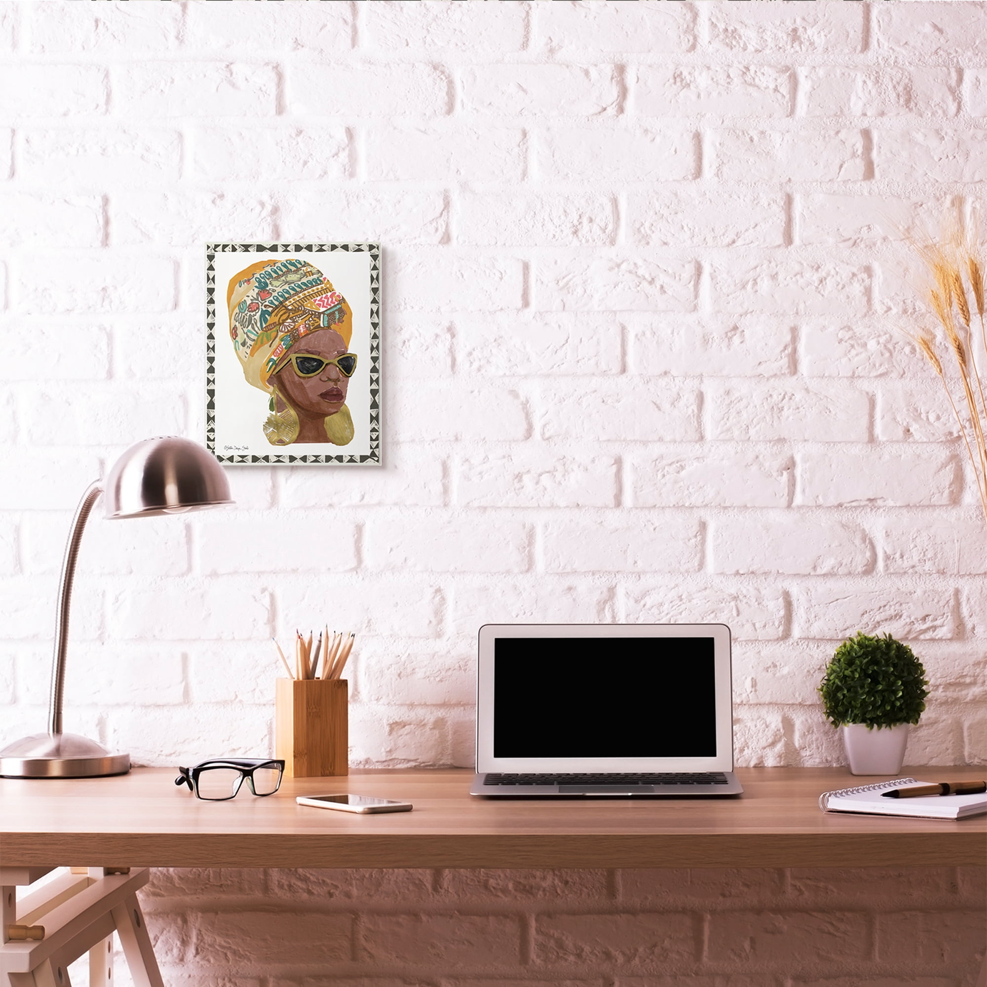 Stupell Industries Patterned African Fashion Model Painting Wall Plaque by Stellar Desgin Studio