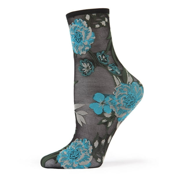 MeMoi Botanic Bunches Sheer See-Through Anklet Socks - Womens - Female ...