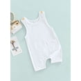 thumbnail image 3 of Baby Boy Summer Suspenders Jumpsuit, 3 6 12 24 Months 2T 3T Toddlers Solid Color Sleeveless Short Rompers for Girls, Boys, 0-3 Years, 3 of 8