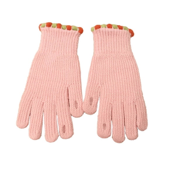 Gants à Écran Tactile Roses pour Femmes, Gants Tricotés Chauds, Acrylique Extensible pour les Activités Hivernales et l'Utilisation avec Téléphone Intelligent, Longueur de 8,27 Po 0,15 Lb