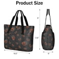 thumbnail image 3 of Tote Bag for Women - Black Halloween Pumpkins Shoulder Bag - Large Utility Work Duffle Bag with Zipper Handbag for Travel, Work, Sprots, 3 of 5