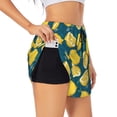thumbnail image 2 of Disketp Lemon Print Women's Shorts Workout Shorts for Athletic Gym Running Shorts with Phone Pockets X-Large, 2 of 8
