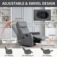 thumbnail image 4 of Aukfa Massage Recliner Chair with Heat, Faux Leather 360° Swivel Rocker Recliner, Overstuffed Manual Reclining Glider Chair with Vibration, Gray, 4 of 8
