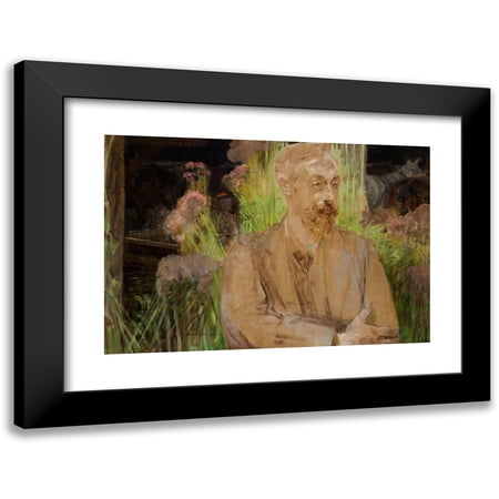 Jacek Malczewski 14x11 Black Modern Framed Museum Art Print Titled - Portrait Study (Stanislaw Debicki - Artist, Painter) (1914)