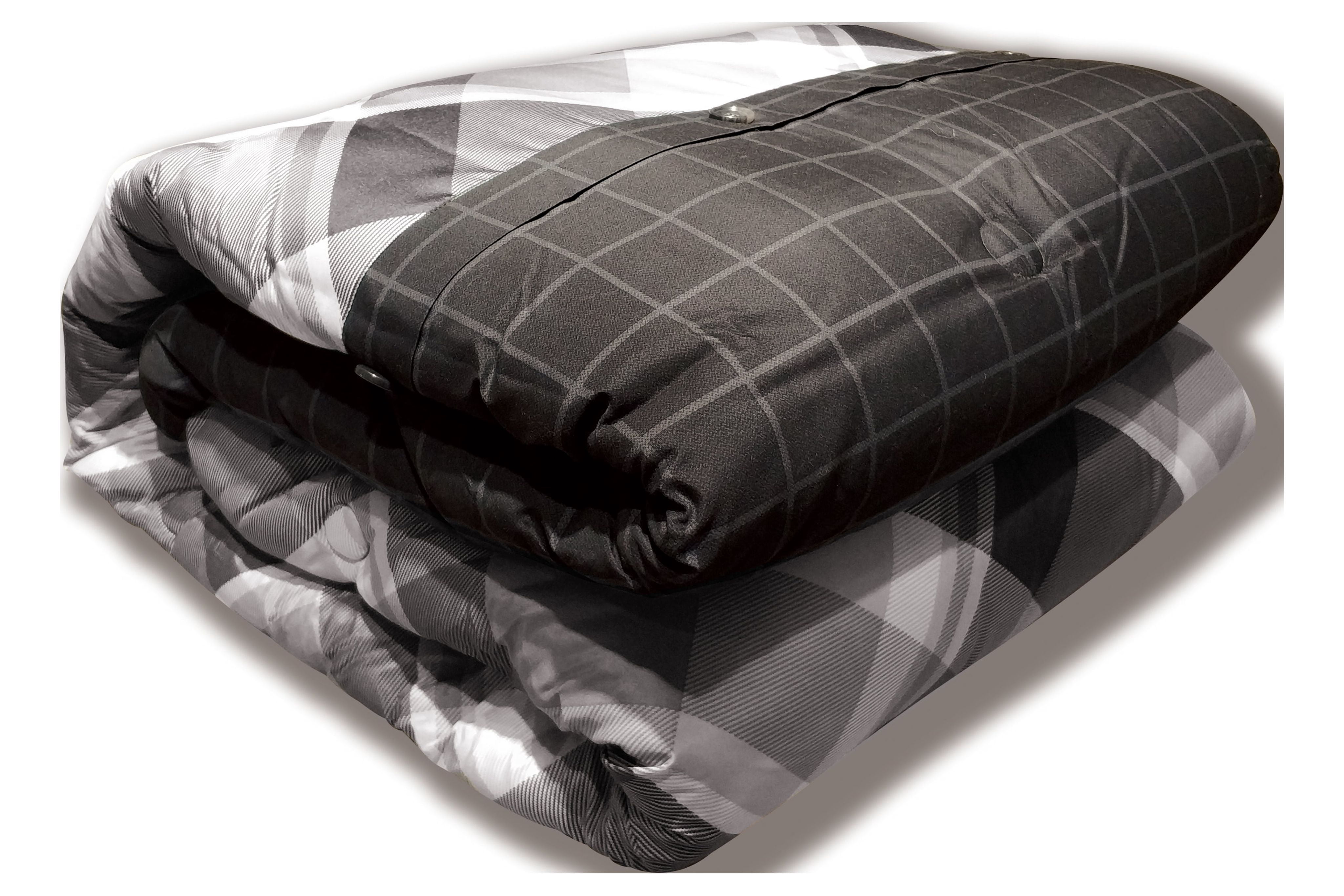 Better Homes & Gardens Black Plaid 5-Piece Comforter Set, Full/Queen