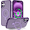 Purple, variant on Magnetic-compatible iPhone 17 phone case with stand [Military-grade drop test] [Compatible with magnets] Circular semi-transparent ultra-thin hard back soft edge, green