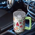 thumbnail image 4 of Christmas Plaid 40oz Travel Coffee Cup Stainless Steel with Handle and Straw Lid, Holiday Leak Proof Insulated Tumbler, Gifts for Women Men, 4 of 4