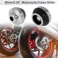 thumbnail image 2 of 15mm Motorcycle Slider Frame Aluminum Alloy Plastic Wheel Fairing Protection Crash Pad Protector Guard 59mm 45mm Silver Tone 2 Pcs, 2 of 7