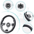 thumbnail image 2 of 10L0L Carbon Fiber Golf Cart Steering Wheel for Yamaha Club Car DS Precedent EZGO TXT RXV Cart Accessories, 2 of 8