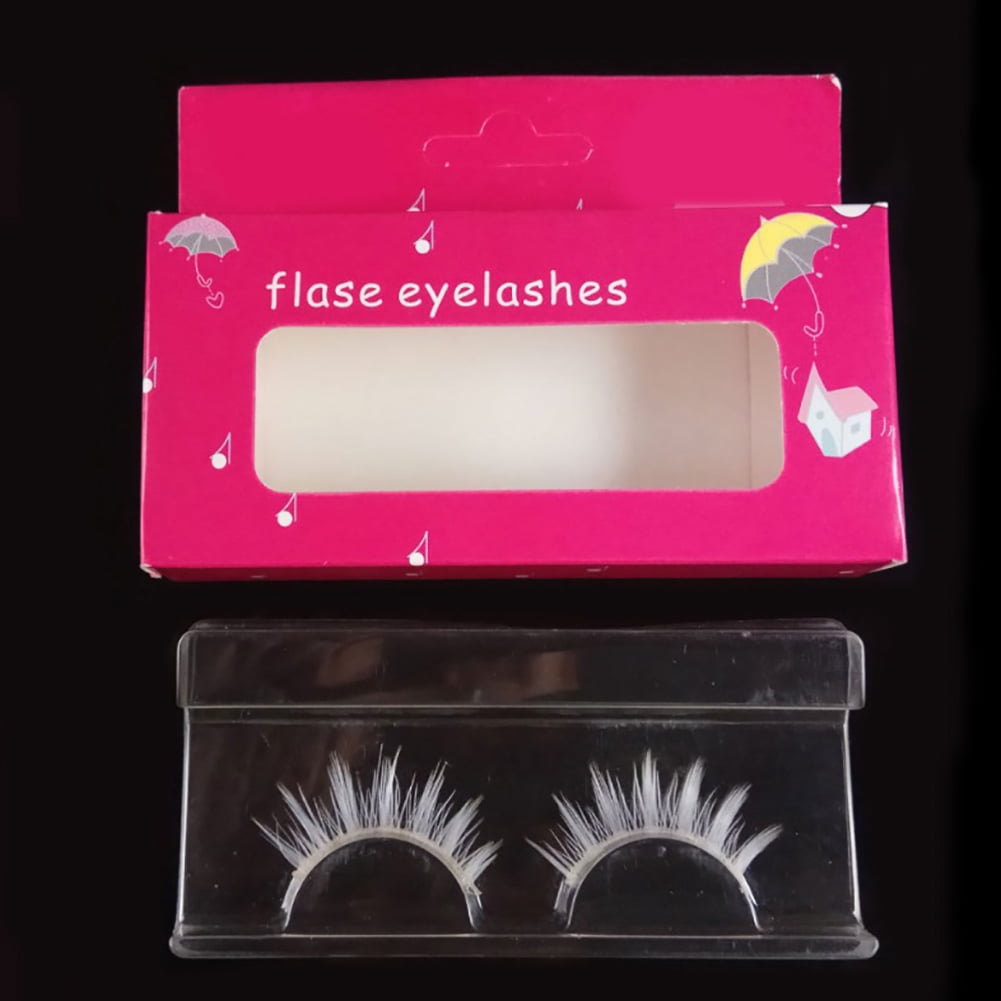 Ayyufe Cosplay Makeup Natural Looking Clear Root White Long Thick Cross False Eyelashes