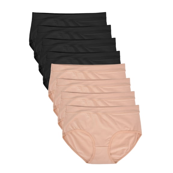 DINGLU Women's Cotton Stretch Underwear Ladies Mid Waisted Breathable Briefs Panties,8 Pack,Size 5