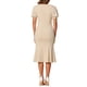 thumbnail image 3 of INSPIRE CHIC Vestidos Elegantes de Negocios para Mujeres con Escote Corazón, Manga Corta Abullonada, Vestido Midi Sirena XS Beige, 3 of 6