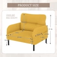 thumbnail image 3 of Modern Accent Chair,Armchair,Corduroy Fabric Sofa Chairs,Upholstered Armchair for Living Room,Bedroom,Office,Yellow, 3 of 7