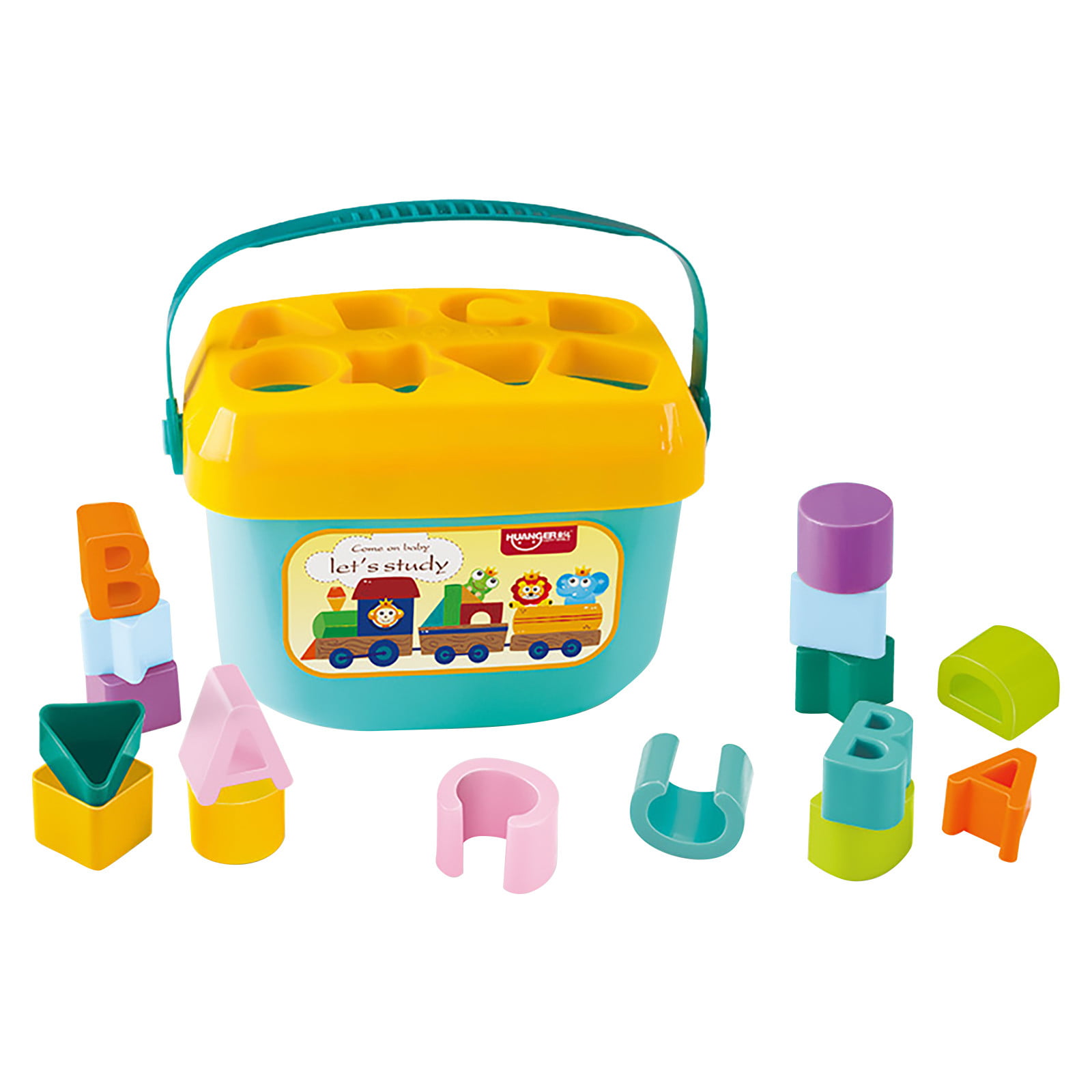 Playkidz Shape Sorter Baby and Toddler Toy, ABC and Shape Pieces ...