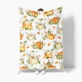 thumbnail image 3 of Thanksgiving Harvest Pumpkins Throw Blanket, Autumn Orange Green White Pumpkins Leaves Soft Warm Fleece Blanket for Fall Living Room Couch Bed Chair or Travel Camping Decorations, 3 of 5