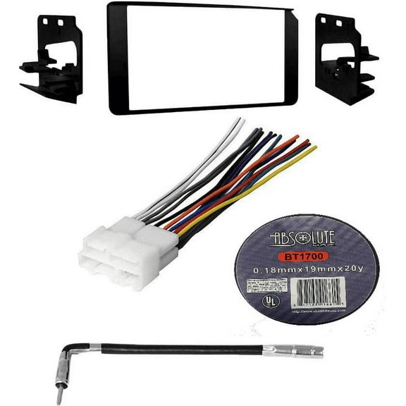 Absolute Package1 Car Stereo Installation Kit Compatible with Cadillac 1999 – 2000 Escalade In-Dash Mounting Kit Antenna Harness for Double Din Radio Receivers