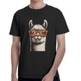 thumbnail image 4 of Alpaca Pattern Men's Summer Graphic T-Shirt, Cotton Short Sleeve, Breathable Casual Tee with Creative Prints, 4 of 5
