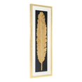 thumbnail image 1 of Gild Design House Metallic Feather 16" x 48" Gold and Black Shadow Box, 1 of 4