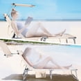 thumbnail image 4 of Foldable Tanning Chair, Beach Lounge Chair, 5-Position Adjustable Outdoor Chaise Lounge Chair with 360°Canopy Sun Shade, Side Pocket for Garden, Balcony, Beige, 4 of 5