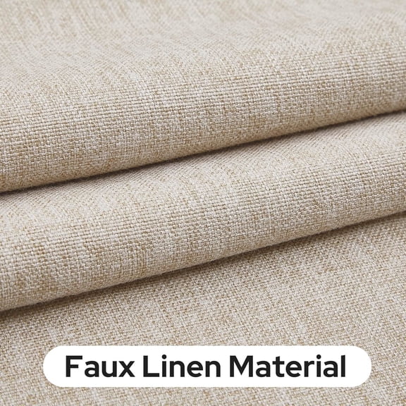 Blackout Linen French Door Curtains, Privacy Small Door Window Curtains, Modern Farmhouse Covering Decor with Tie Up, Natural, 26 X 20 Inch, 1 Panel