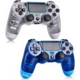 thumbnail image 1 of Controlador de juego compatible con ps4, controlador inalámbrico compatible con la consola PlayStation 4; Control remoto con mango de juego de doble motor (grupo 2, blanco y azul) esquí esquí Gafas de esquí, 1 of 5