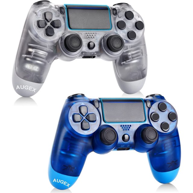 Controlador de juego compatible con ps4, controlador inalámbrico compatible con la consola PlayStation 4; Control remoto con mango de juego de doble motor (grupo 2, blanco y azul) esquí esquí Gafas de esquí