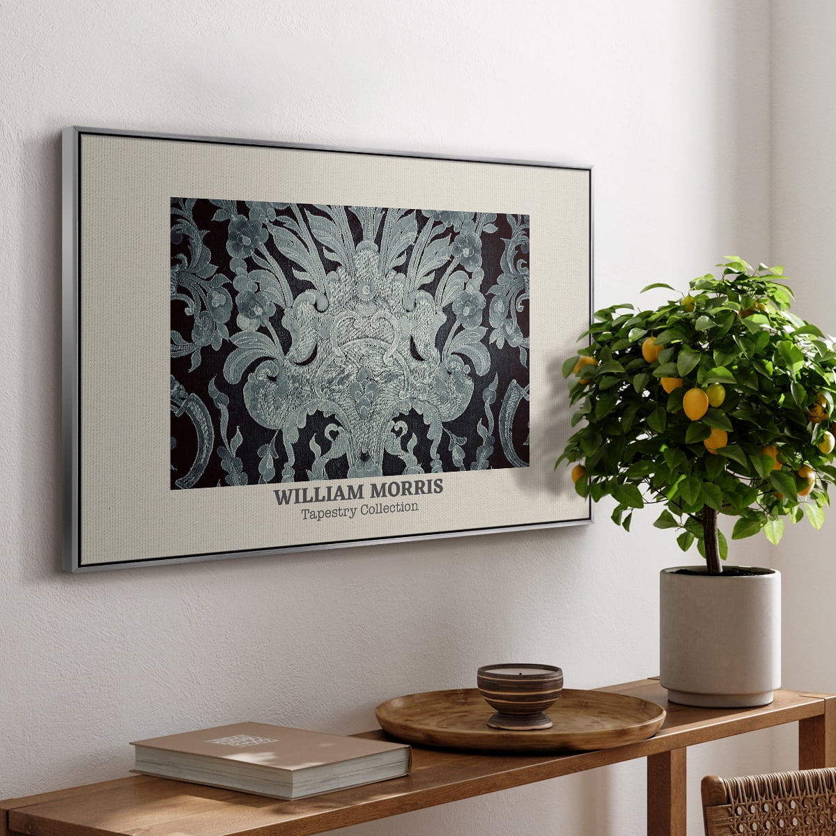 Vintage Abstract Print-XLII Framed in Silver Wood Gallery Wrapped Canvas 17 in. x 25 in.