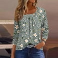 thumbnail image 2 of Blusas para las Mujeres Casual, 3/4 Manga Floral Estampado Camiseta de Moda Top Hecho de Poliéster Transpirable Suave para el Uso Diario de Primavera Otoño, Tops de Blusa para las Mujeres, 2 of 9
