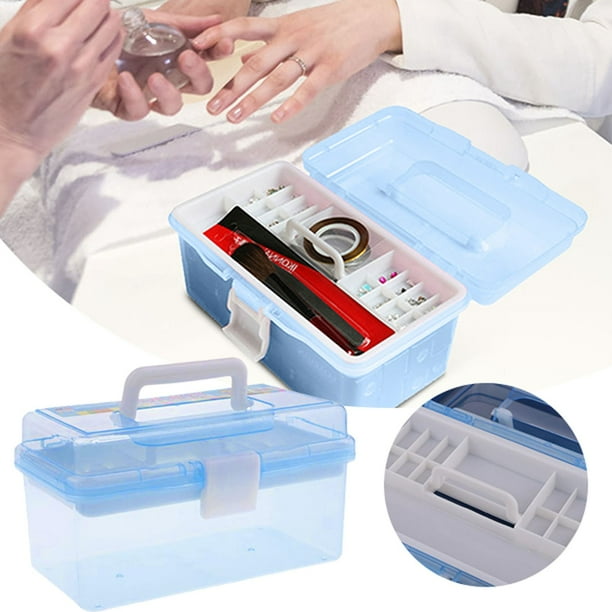 NIUREDLTD Blue Portable Box Organizer Multipurpose Sewing Box Tool Box