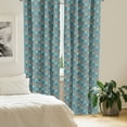 thumbnail image 3 of Ambesonne Blue Window Curtains, Valentines Romantic Love, Each 28" W x 63" L, Blue Brown and Vermilion, 3 of 5