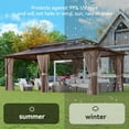 thumbnail image 6 of Aoxun 12 ft. x 20 ft. Hardtop Gazebo, Aluminum Frame Permanent Pavilion with Curtains and Netting, Outdoor Polycarbonate Double Roof Canopy, Designed for Garden, Lawns, Patio, 6 of 9