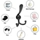 thumbnail image 5 of Coat Hooks For Wall, 2 Pack Gift Stainless Steel Coat Racks Heavy Duty, 5 of 5