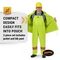 thumbnail image 4 of Pioneer Hi Vis Waterproof Lightweight Rainsuit - Work Safety Hooded Jacket & Bib Pants - Adjustable Hem Length - Hi Vis Yellow/Green, 4 of 9