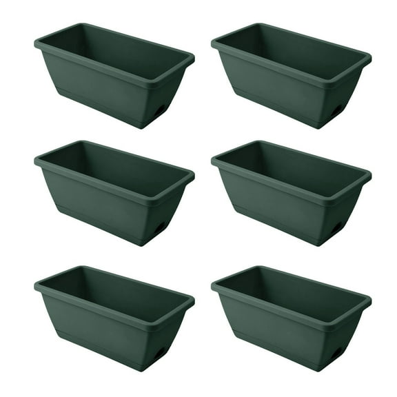 KDFWDM Window Box Planter, Plastic Vegetable Flower Planters Boxes Rectangular Flower Pots with Saucers for Indoor Outdoor Garden, Patio, Home Decor
