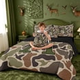 thumbnail image 4 of meiyoeat Camouflage Duck Monogram A 7-Piece Twin Bedding For Boys,Hunting Themed Initial Bedding Comforter Set,Black Reversible, 4 of 7