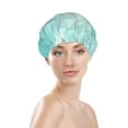 thumbnail image 3 of Balery Blue Marble Shower Caps, Double Layer Waterproof Shower Cap, Double Layers Reusable Shower Cap With Soft Comfortable For Long Thick Hair Soft Bath Shower Hair Caps, 3 of 9