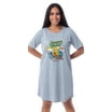 Women's Jaws Distressed Movie Poster Fitted Charcoal T-Shirt